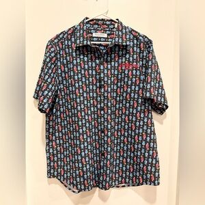 Tommy Bahama Black and Red Cocktail Print Shirt